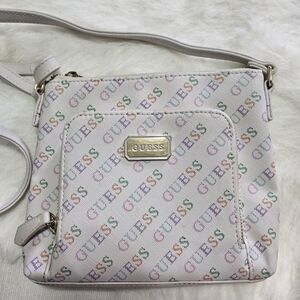 GUESS McKinney White Rainbow Logo Crossbody Bag